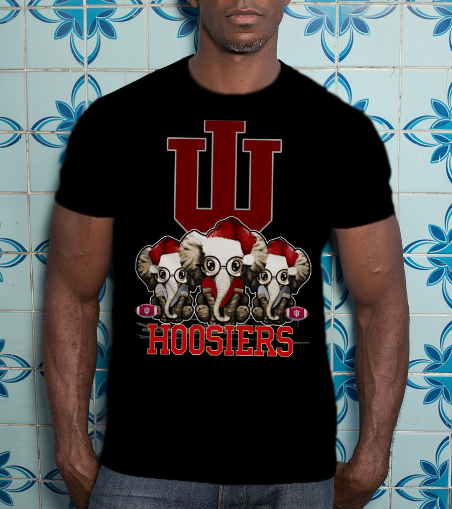 Indiana Hoosiers Santa Elephants Christmas T-Shirt