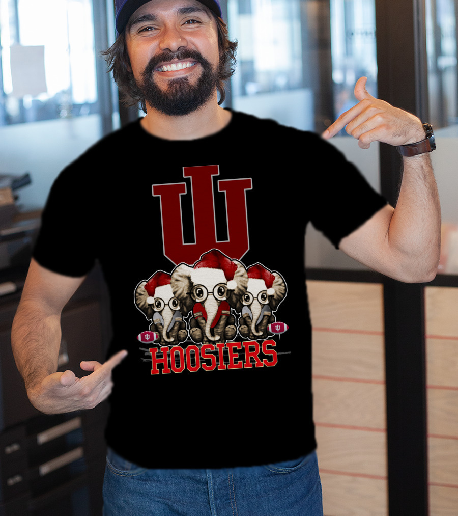 Indiana Hoosiers Santa Elephants Christmas T-Shirt