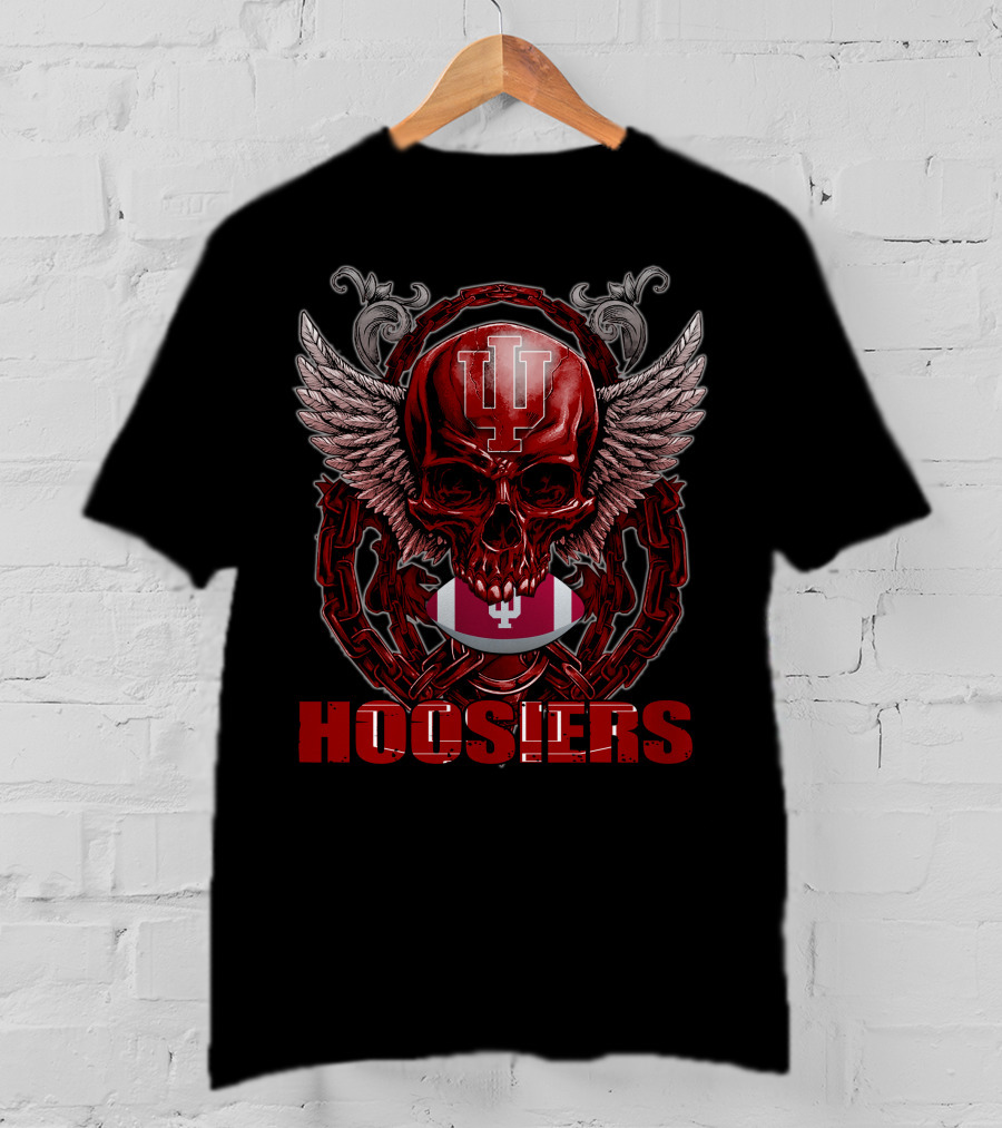 Indiana Hoosiers Winged Skull Emblem T-Shirt