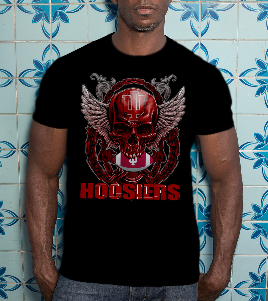 Indiana Hoosiers Winged Skull Emblem T-Shirt