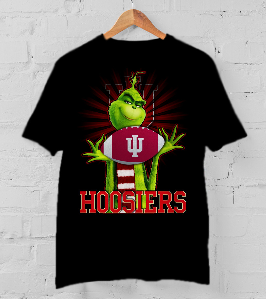 Grinch Holding Indiana Hoosiers Football T-Shirt