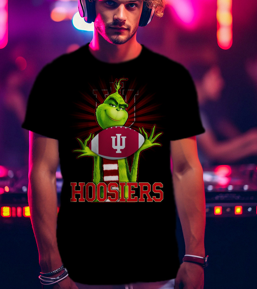 Grinch Holding Indiana Hoosiers Football T-Shirt