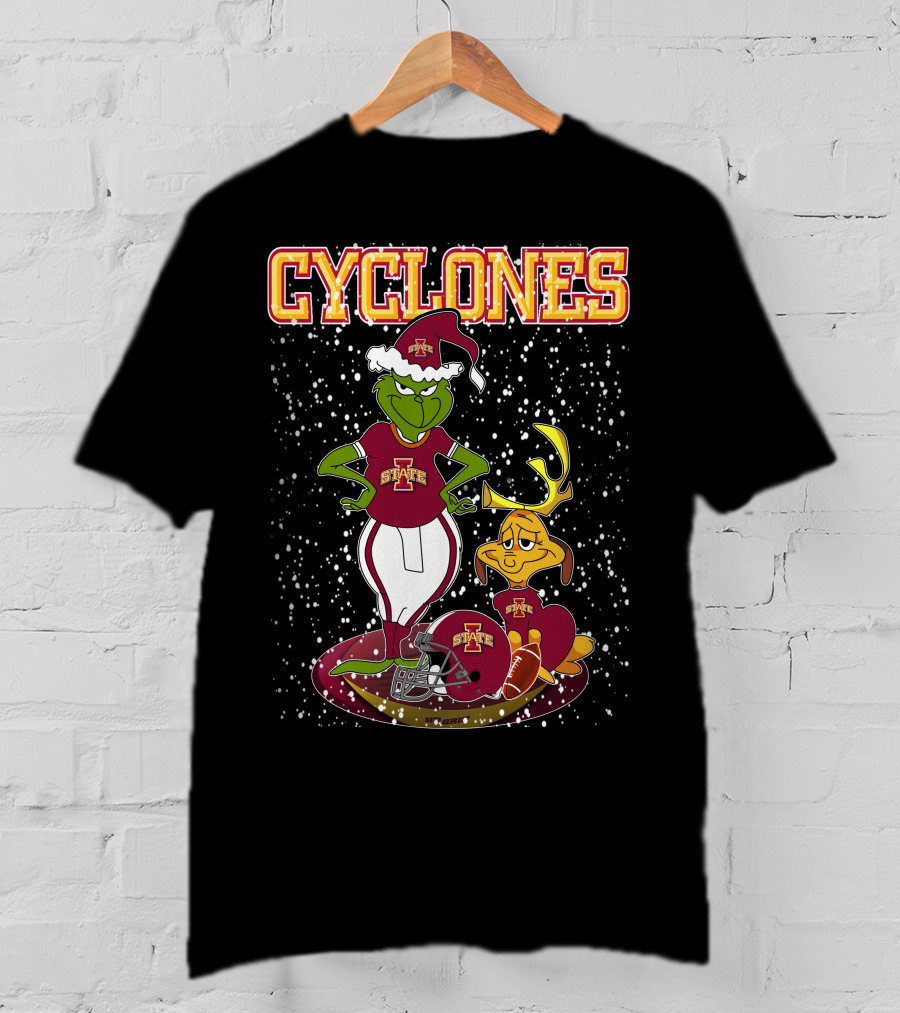 Grinchxmas Iowa State Cyclones Holiday Football T-Shirt