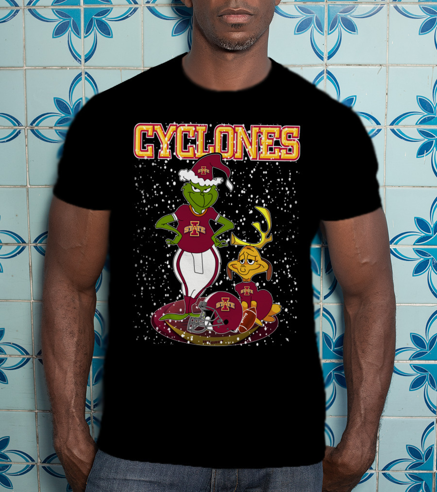 Grinchxmas Iowa State Cyclones Holiday Football T-Shirt