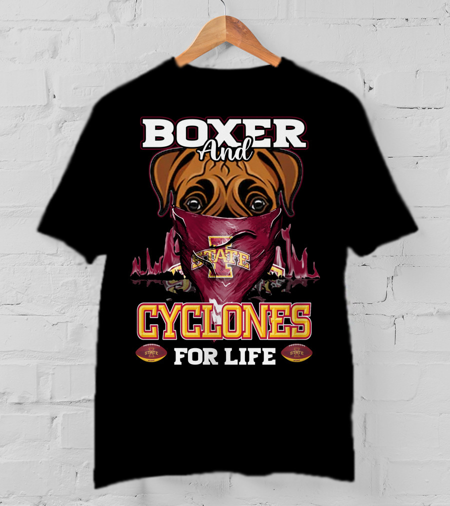 Boxer And Cyclones For Life Iowa State T-Shirt