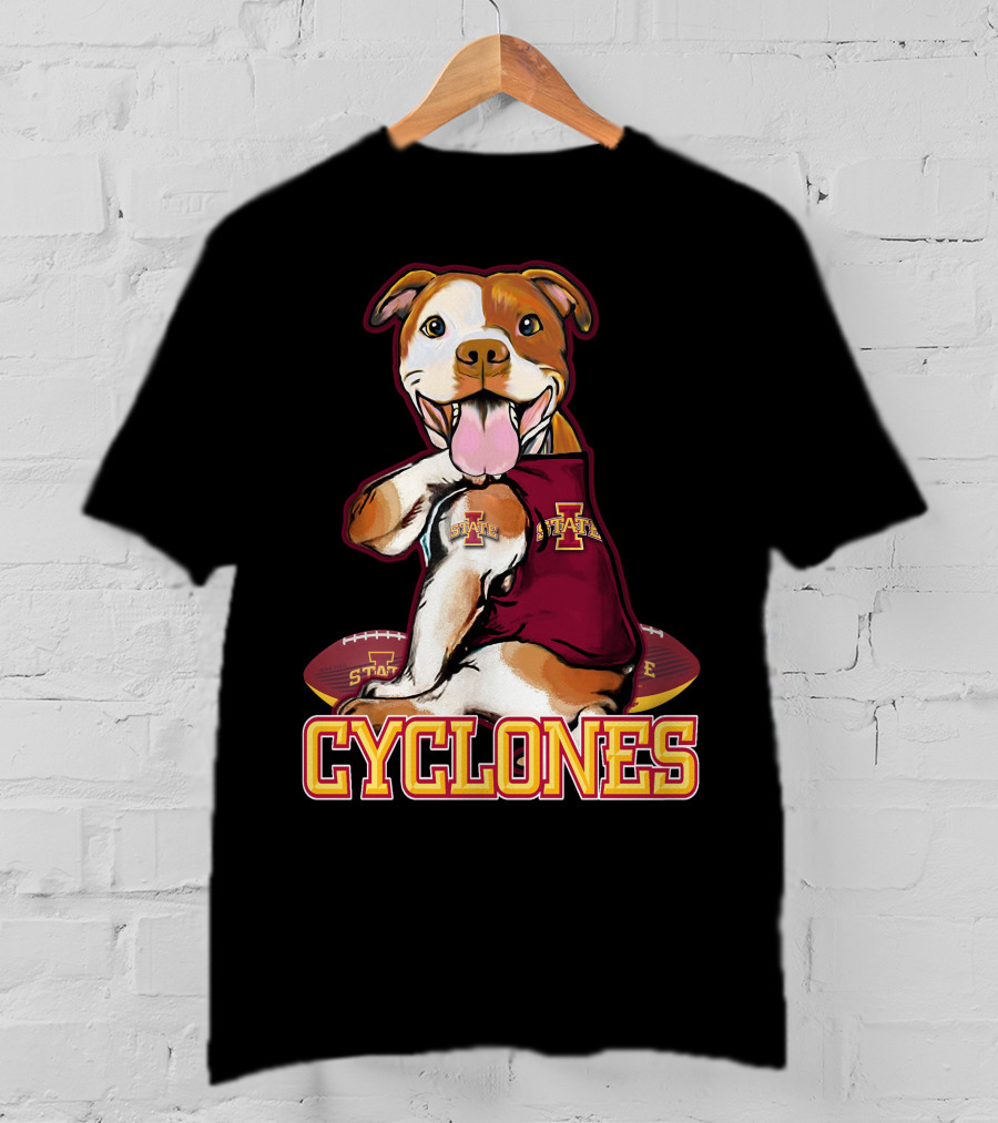 Iowa State Cyclones Pitbull With Football And Tattoos T-Shirt
