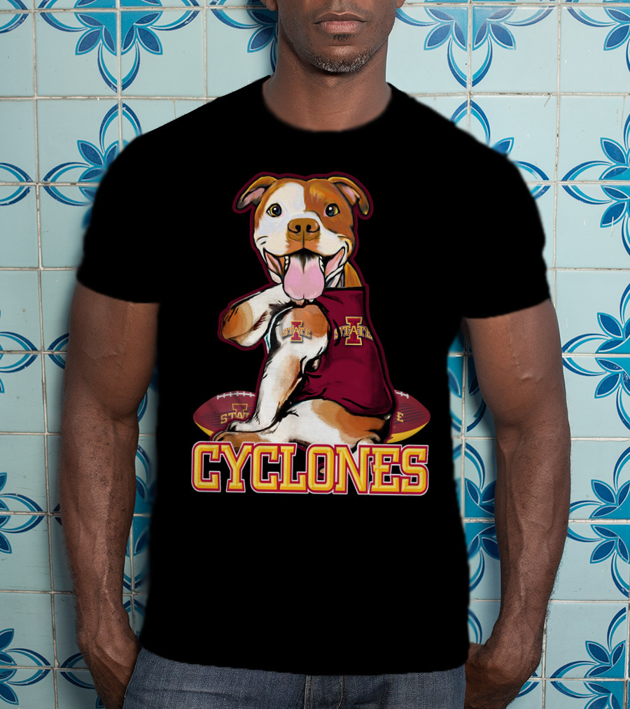 Iowa State Cyclones Pitbull With Football And Tattoos T-Shirt