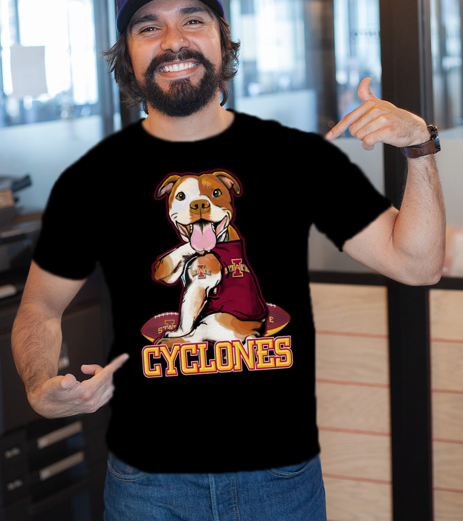 Iowa State Cyclones Pitbull With Football And Tattoos T-Shirt