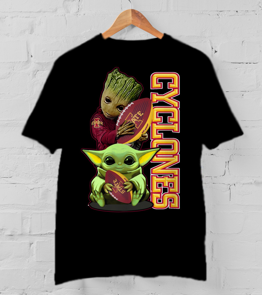 Cyclones Grzd Iowa State Football Groot Yoda Combo T-Shirt