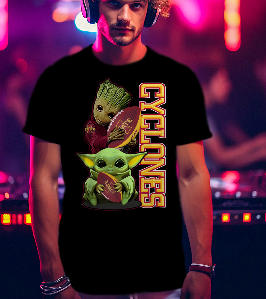 Cyclones Grzd Iowa State Football Groot Yoda Combo T-Shirt