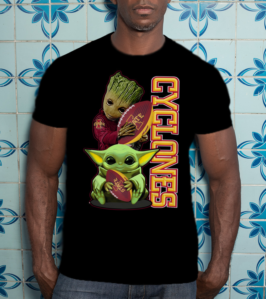 Cyclones Grzd Iowa State Football Groot Yoda Combo T-Shirt