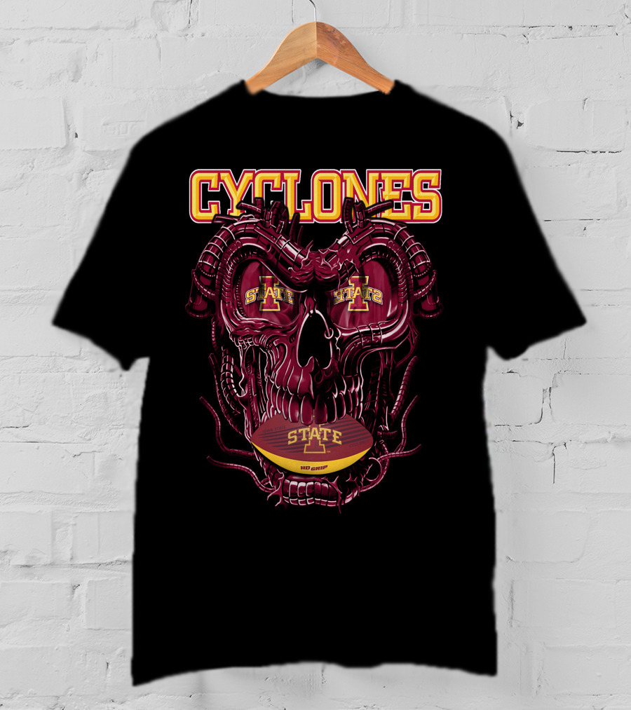Cyclones Dragonskull Iowa State X Cyclones Football Helmet Skulls T-Shirt