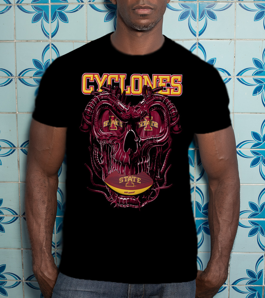 Cyclones Dragonskull Iowa State X Cyclones Football Helmet Skulls T-Shirt