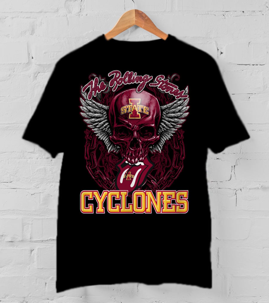 The Rolling Stones Iowa State Cyclones Skull Winged Tongue T-Shirt