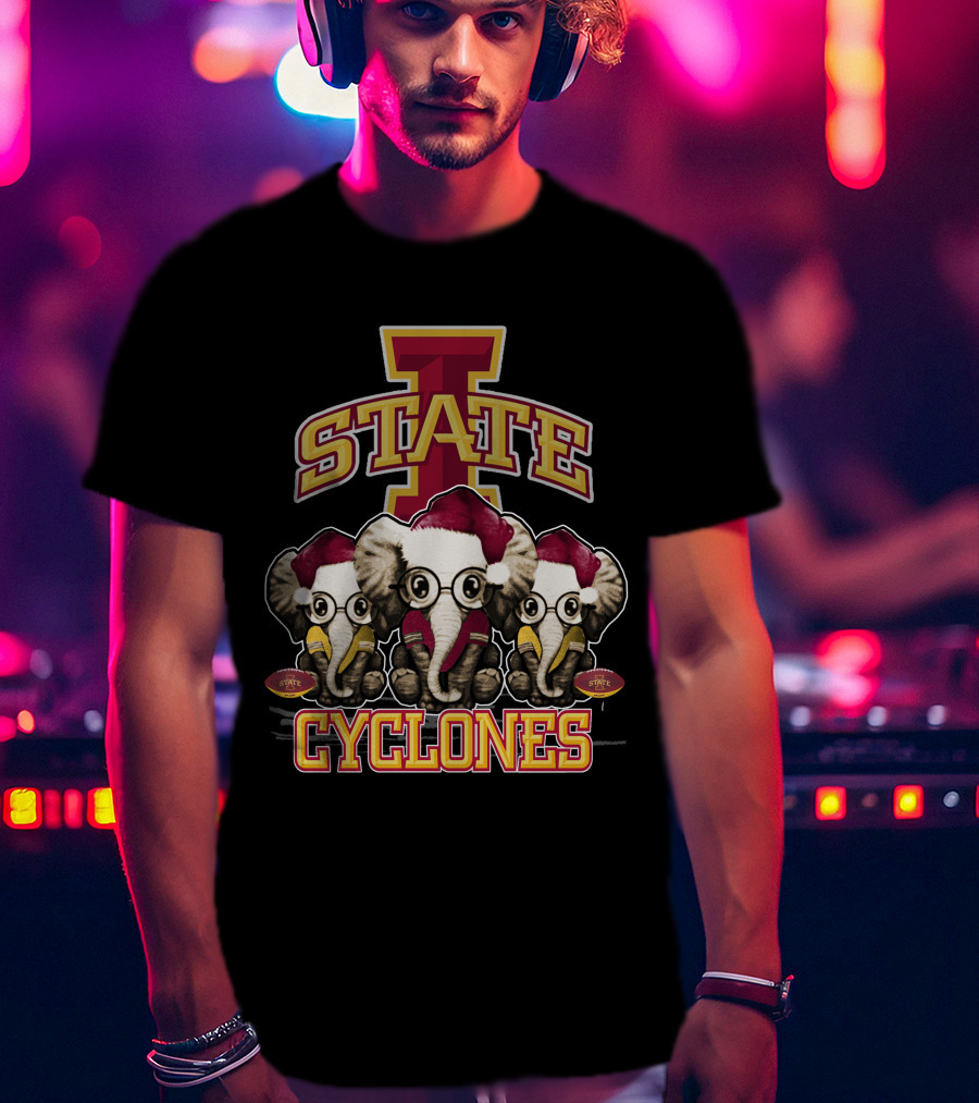 Iowa State Cyclones Elephants Christmas Fan T-Shirt