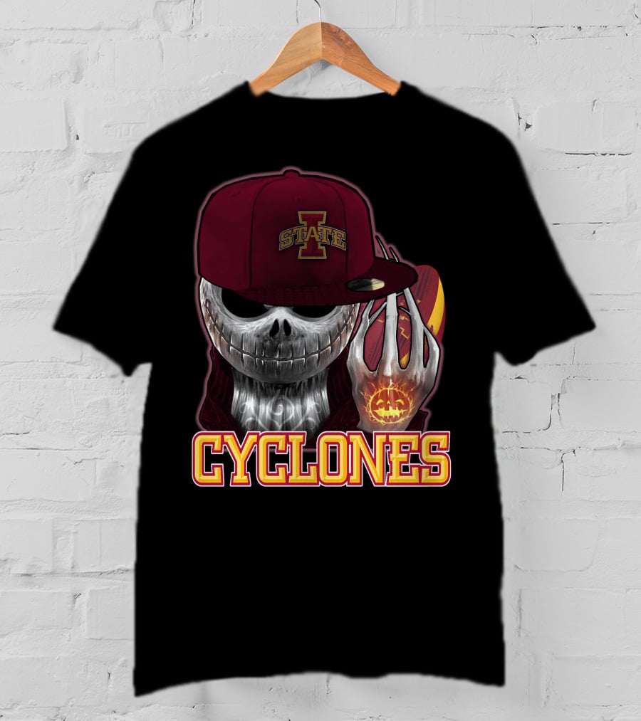 Jackskull Cyclones Iowa State Football Halloween Skull T-Shirt