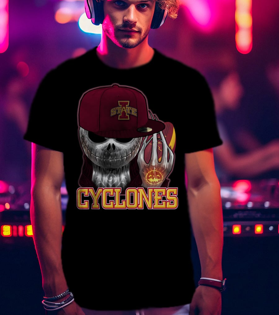 Jackskull Cyclones Iowa State Football Halloween Skull T-Shirt