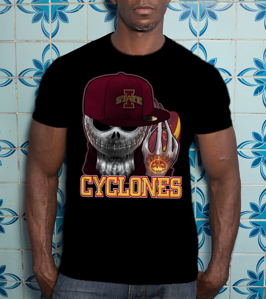 Jackskull Cyclones Iowa State Football Halloween Skull T-Shirt