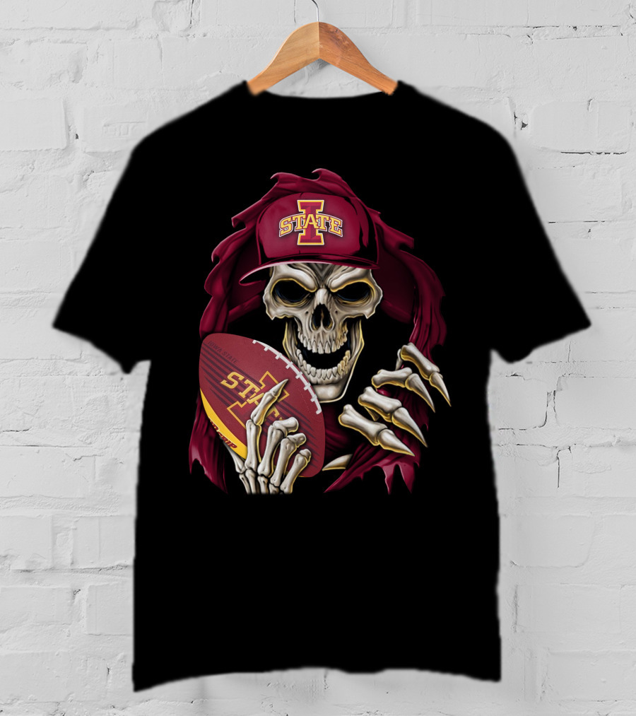 Iowa State Cyclones Skull Football Fan T-Shirt