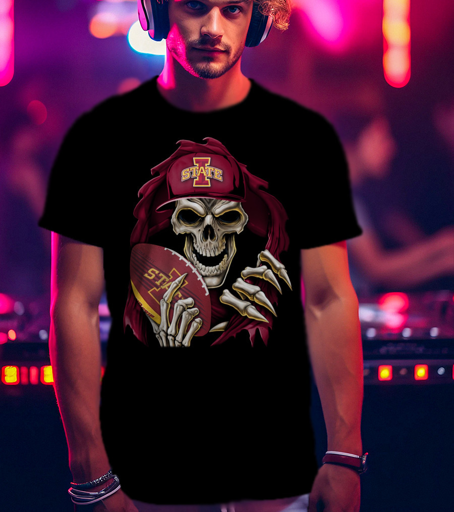 Iowa State Cyclones Skull Football Fan T-Shirt