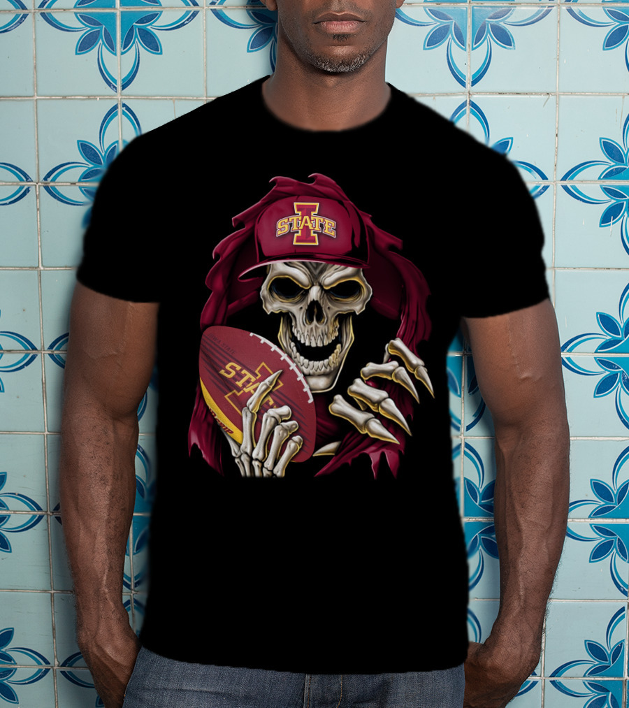 Iowa State Cyclones Skull Football Fan T-Shirt