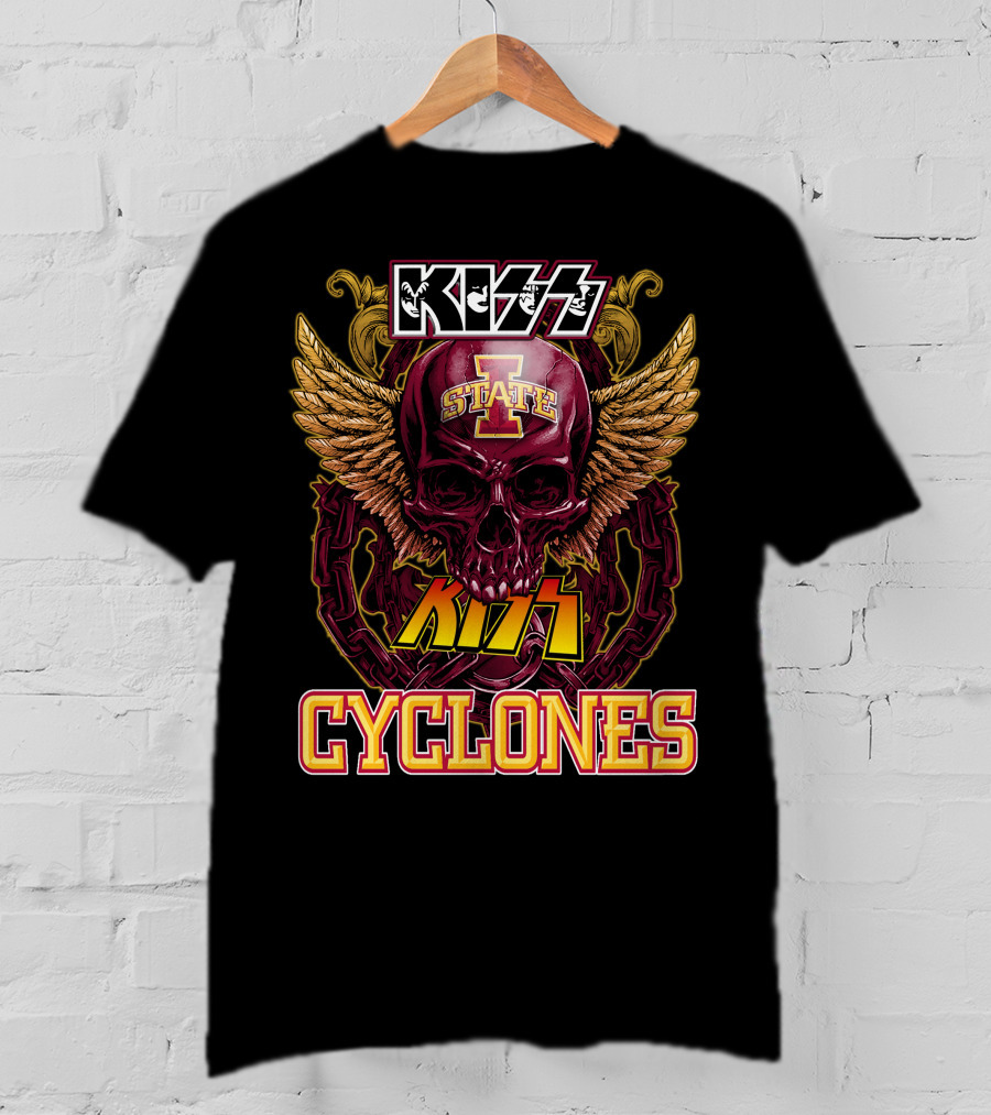 KISS Iowa State Cyclones Skull Wings T-Shirt