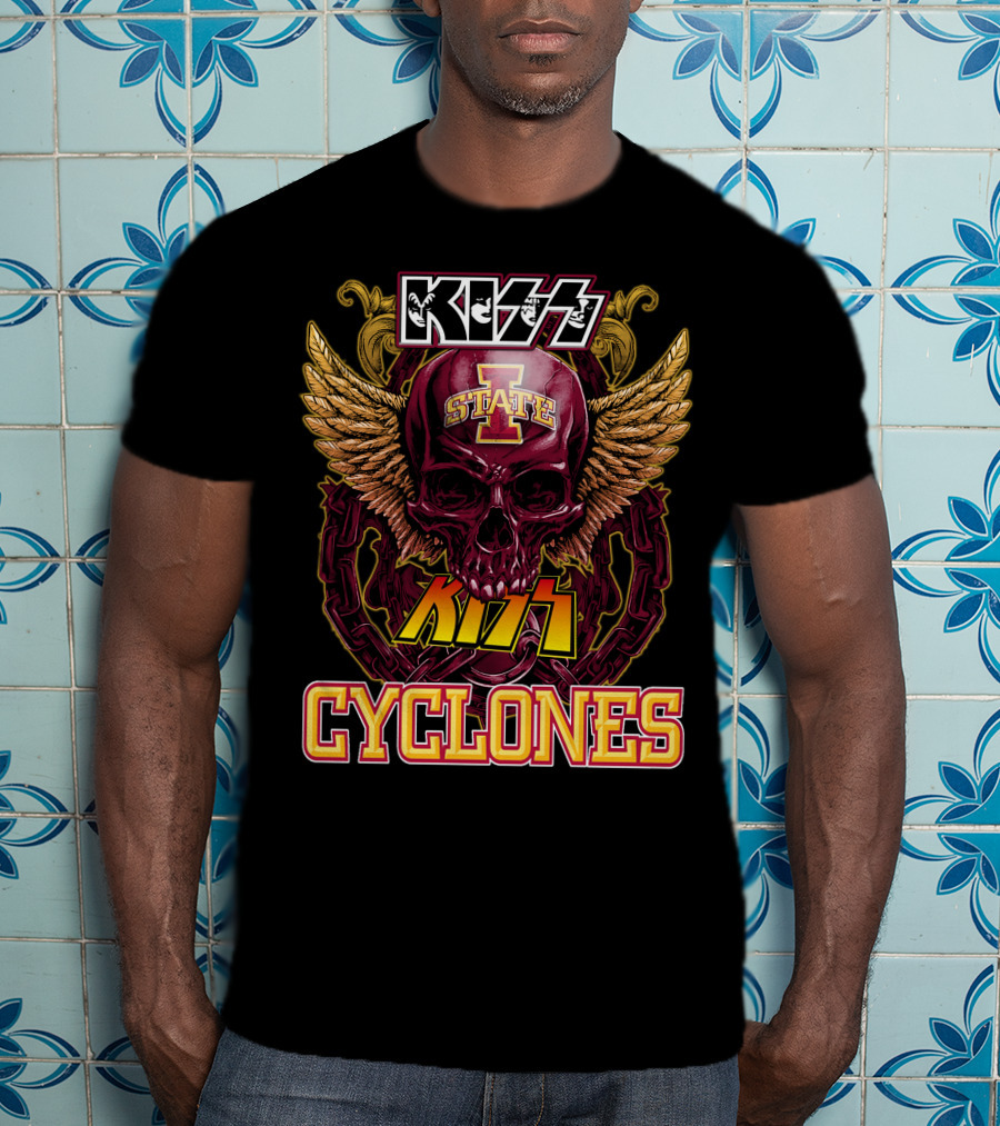 KISS Iowa State Cyclones Skull Wings T-Shirt