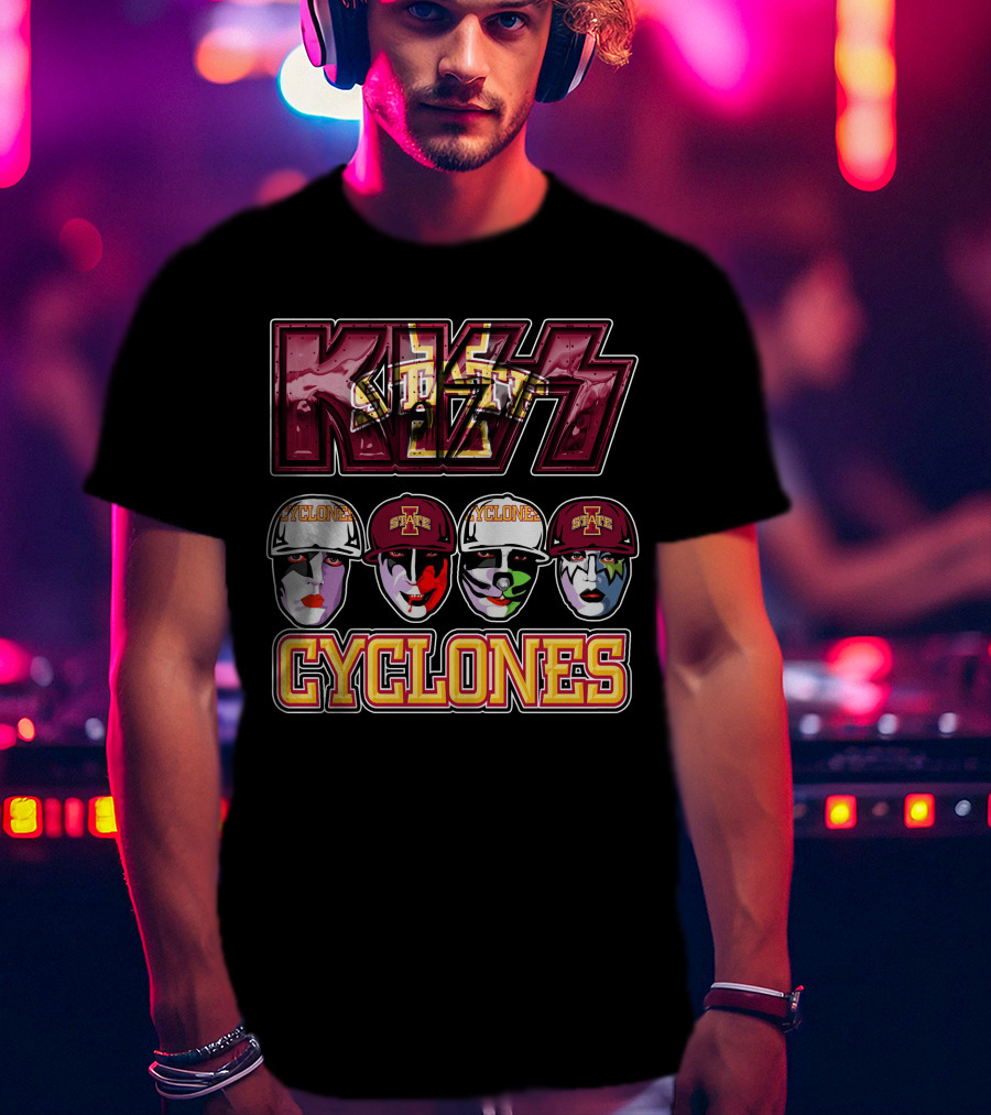 Kiss Iowa State Cyclones Faces T-Shirt