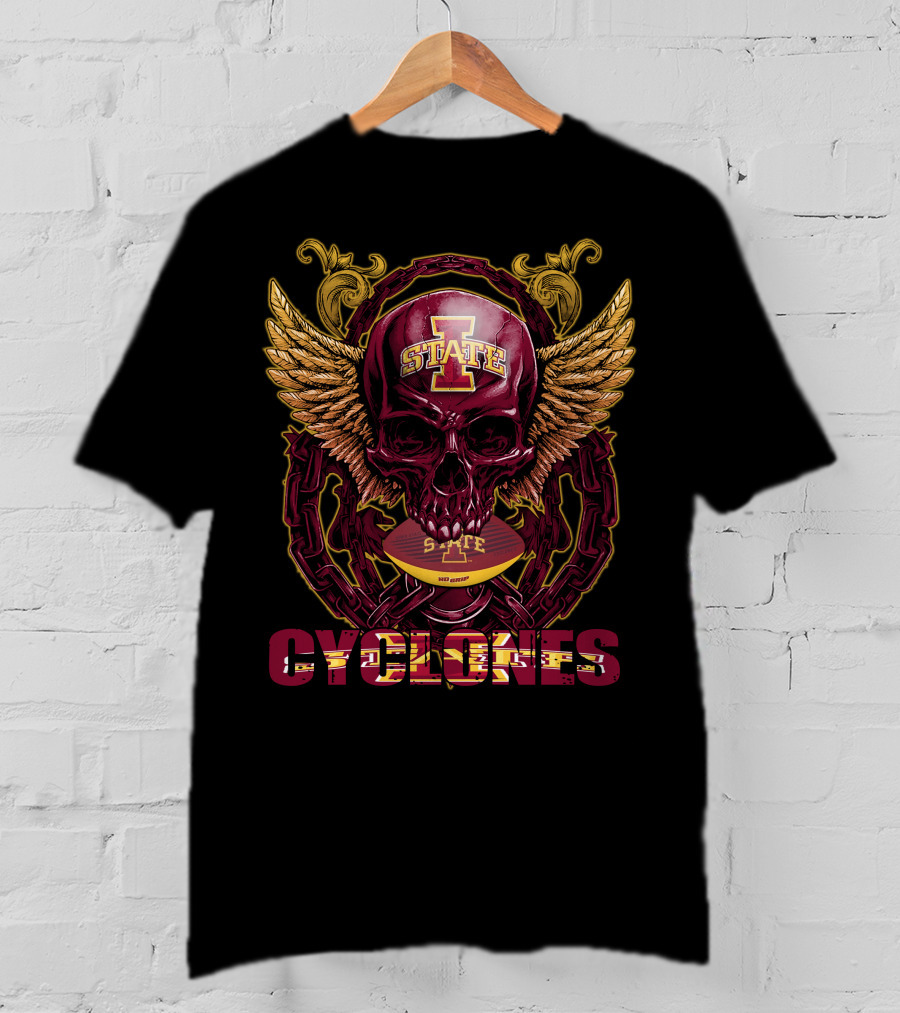 Iowa State Cyclones Skullfb Winged Helmet T-Shirt