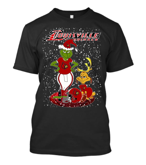 Grinchxmas Louisville Cardinals Football Snow Scene T-Shirt