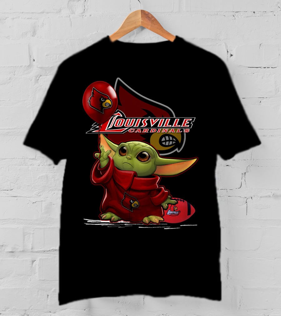 Louisville Cardinals Yoda Balloon Football T-Shirt