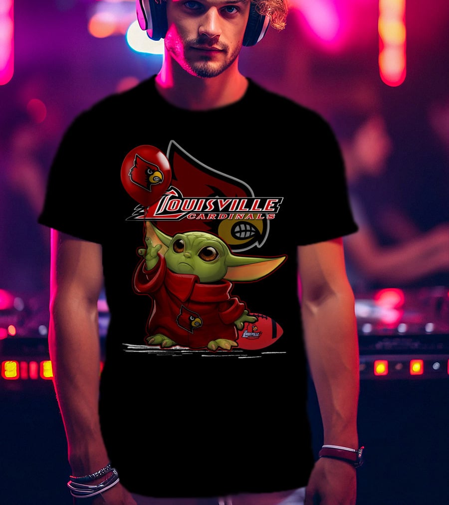 Louisville Cardinals Yoda Balloon Football T-Shirt