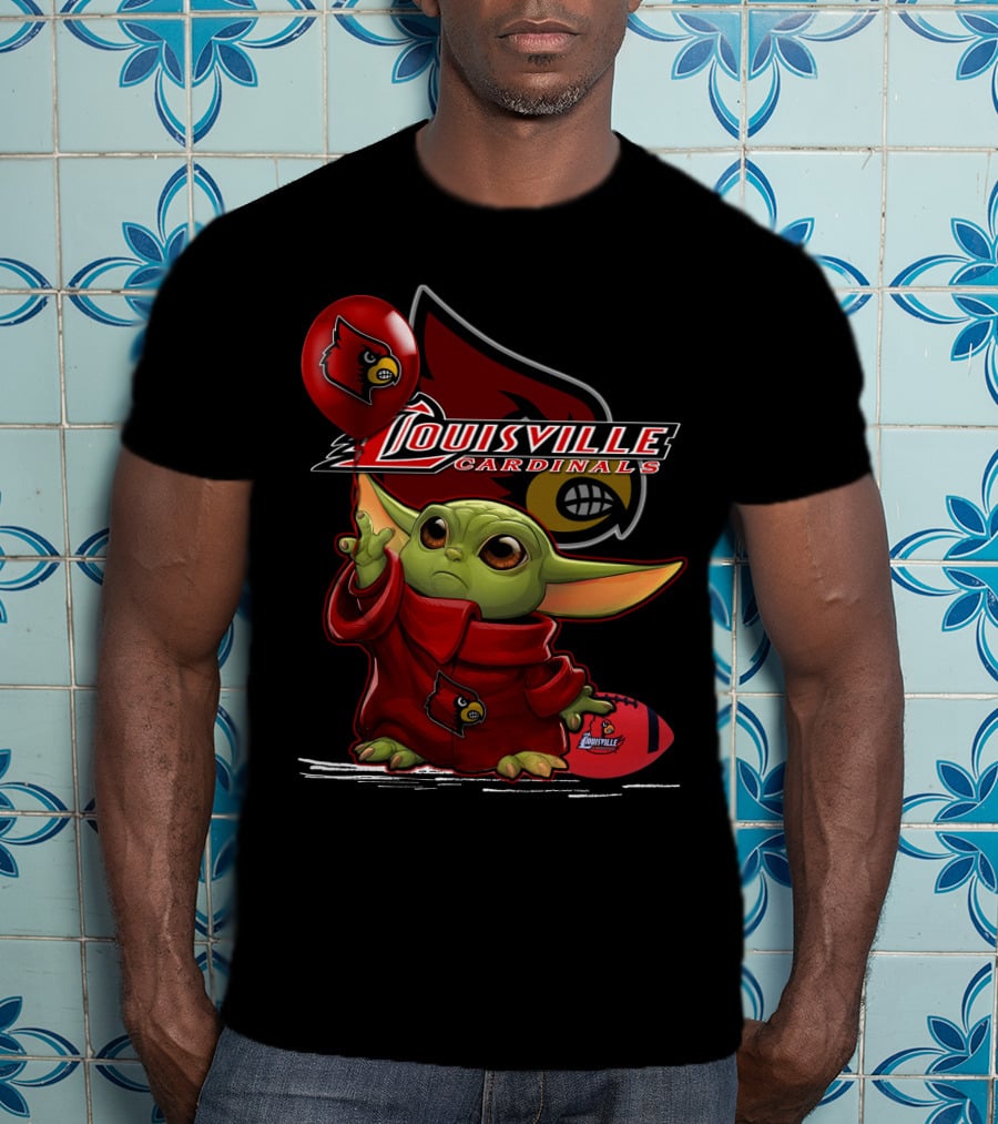 Louisville Cardinals Yoda Balloon Football T-Shirt