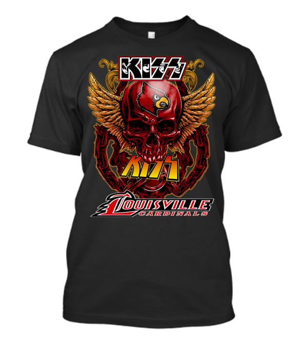 KISS Louisville Cardinals Skull Wings T-Shirt