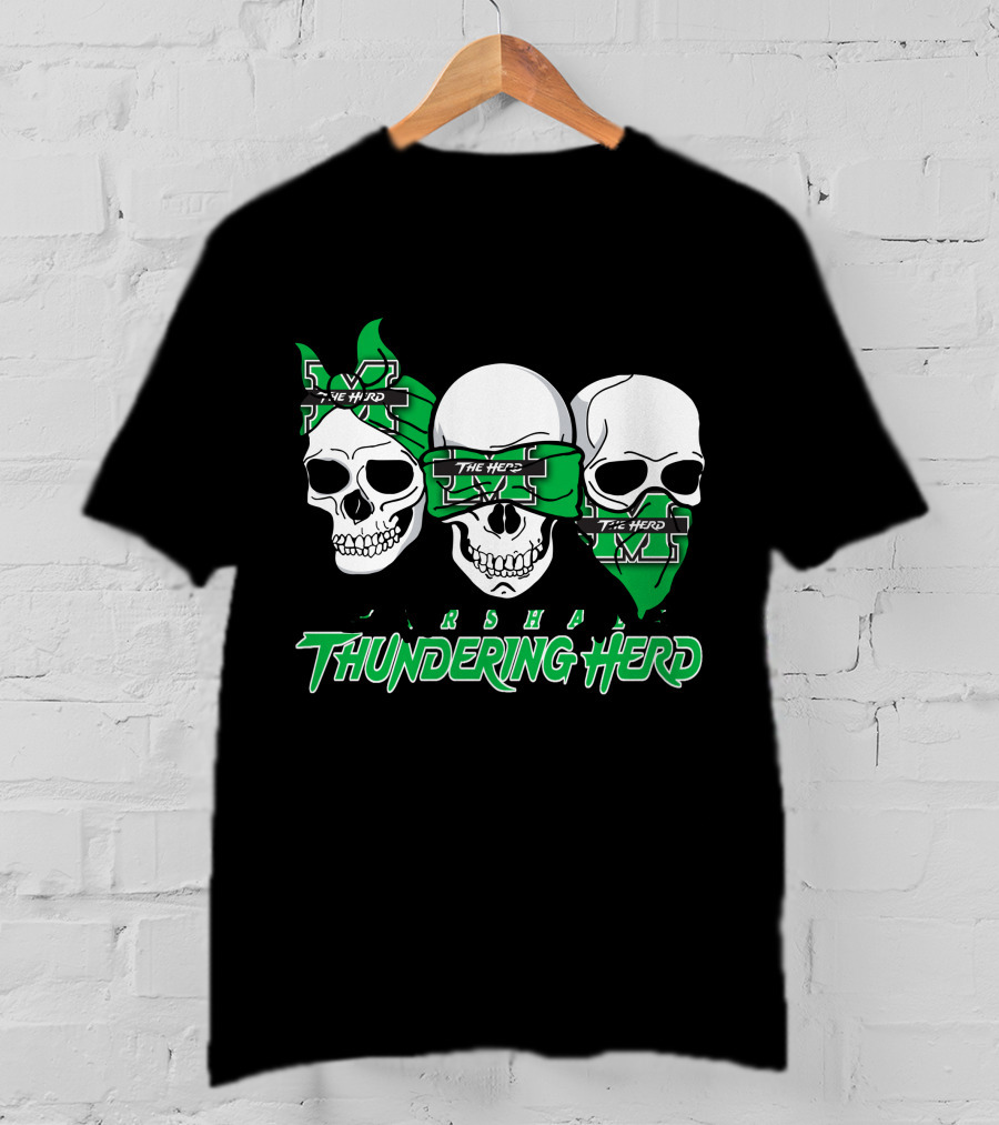Thundering Herd Three Skull M Marshall The Herd T-Shirt