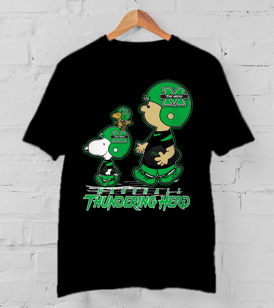 Marshall Thundering Herd Football Cartoon Characters T-Shirt