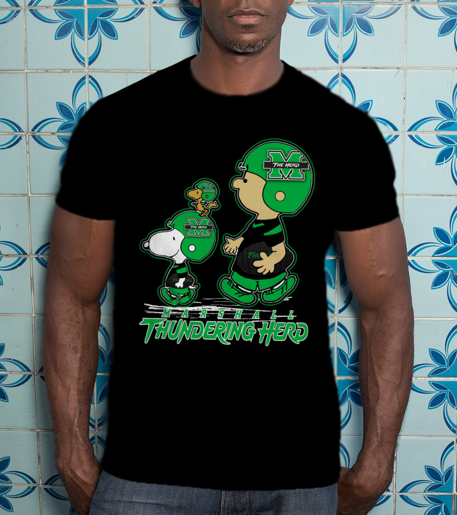 Marshall Thundering Herd Football Cartoon Characters T-Shirt