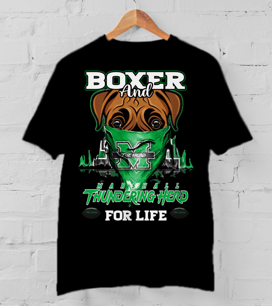 Boxer And Marshall Thundering Herd For Life The Herd T-Shirt