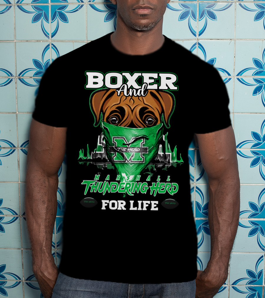 Boxer And Marshall Thundering Herd For Life The Herd T-Shirt