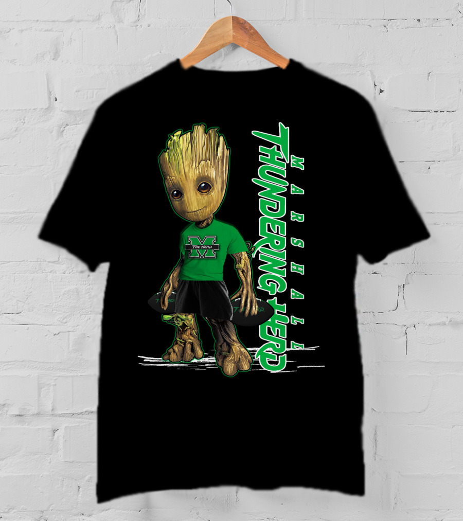 Groot Marshall Thundering Herd M Logo Character T-Shirt