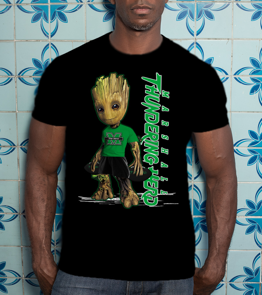 Groot Marshall Thundering Herd M Logo Character T-Shirt