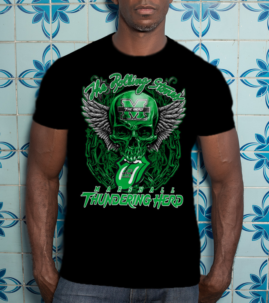 The Rolling Stones Marshall Thundering Herd Skull With Wings And Tongue T-Shirt