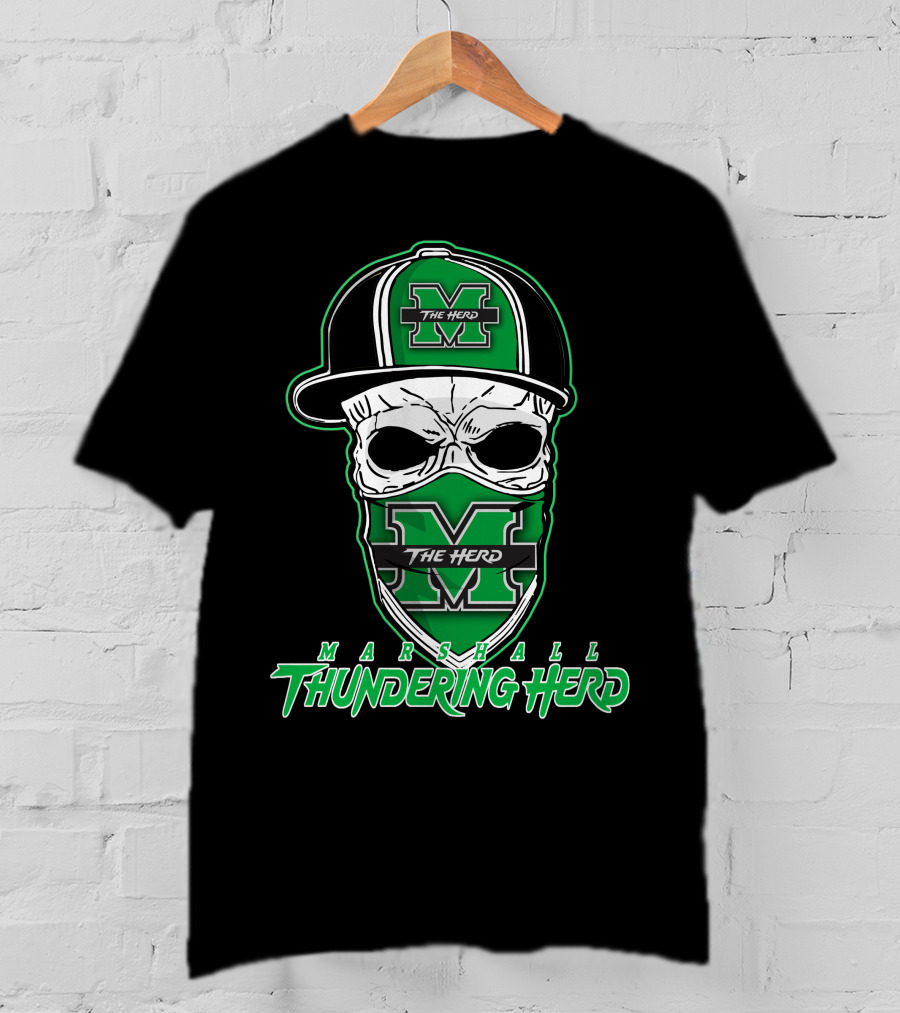 Marshall Thundering Herd Skull Hat The Herd M T-Shirt
