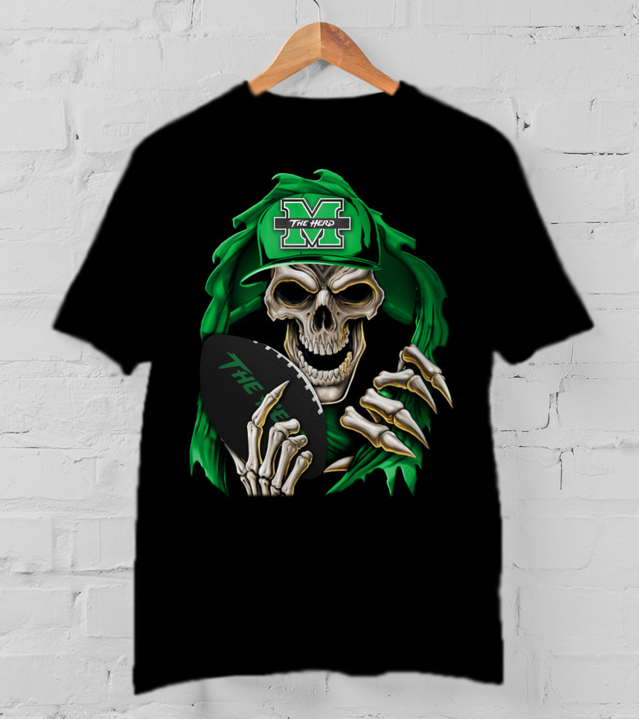Skullbong Marshall Thundering Herd The Herd M Icon With Football T-Shirt