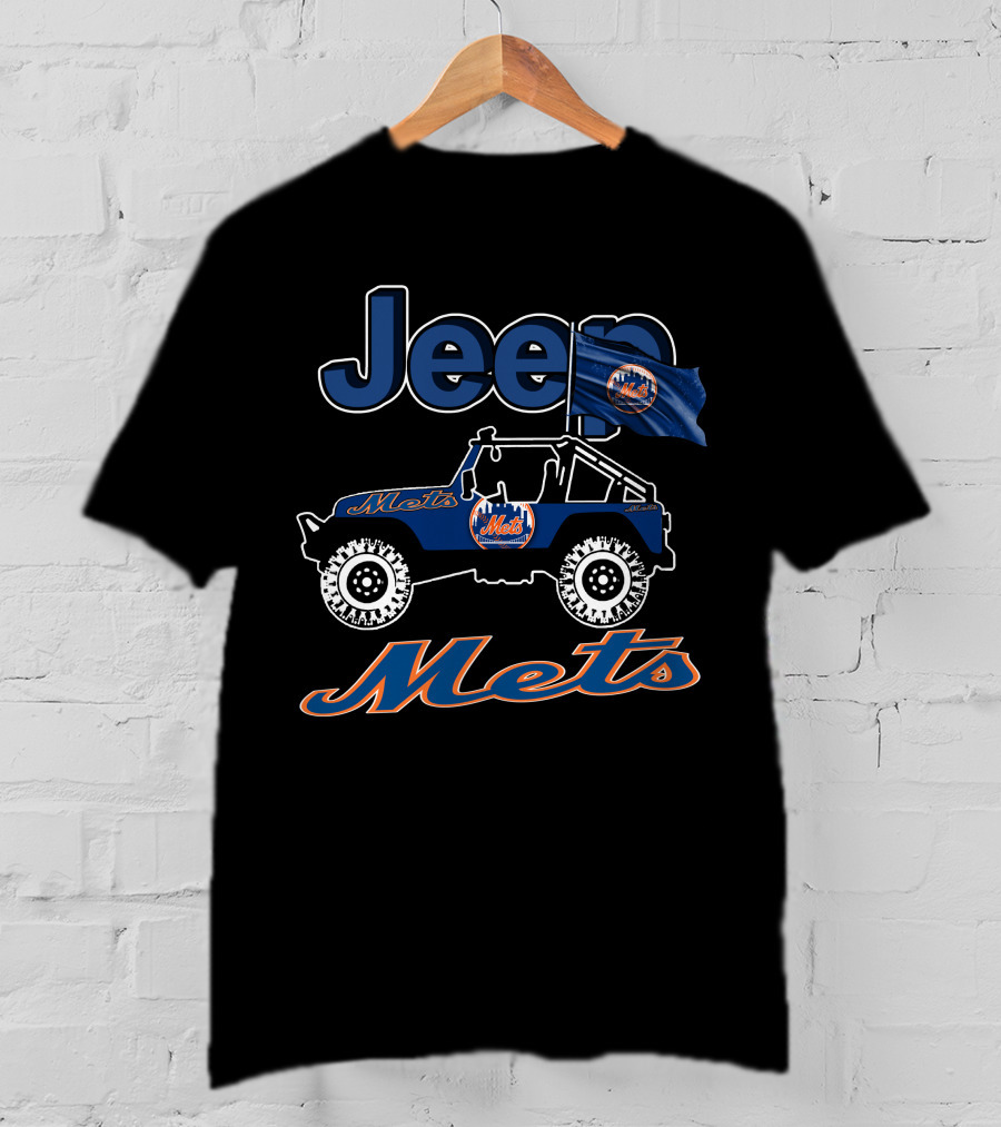 Jeep New York Mets Logo Offroad Fan Gear T-Shirt