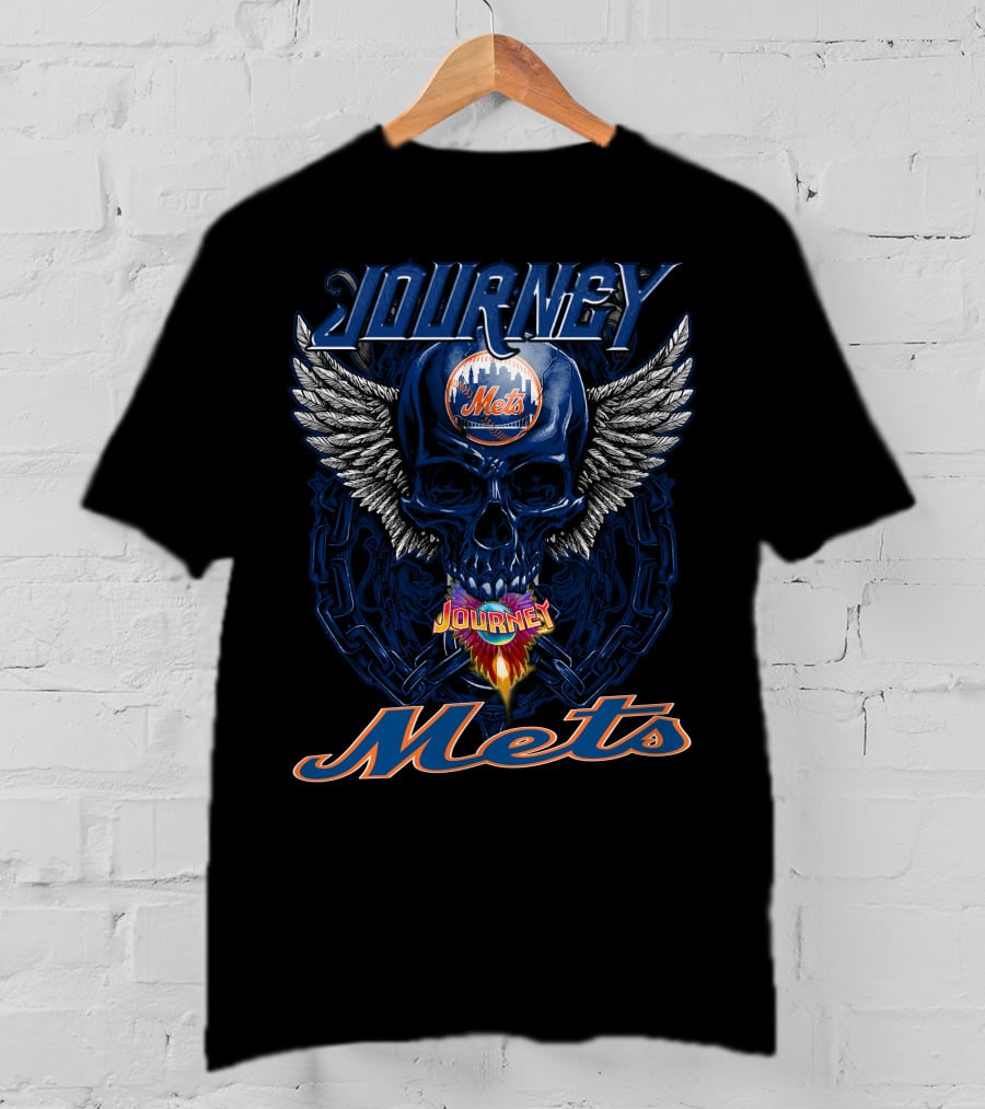 Journey Mets Skull Wings Flame T-Shirt