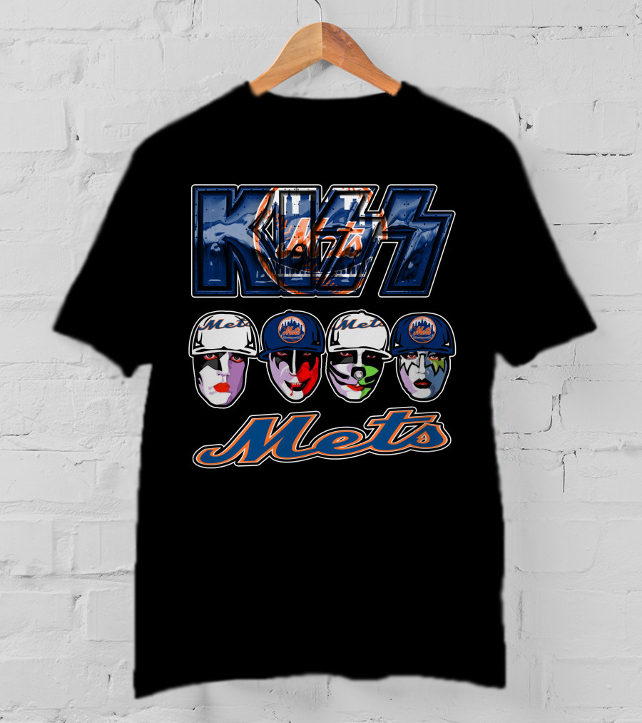 Kiss New York Mets Face Paint Baseball T-Shirt