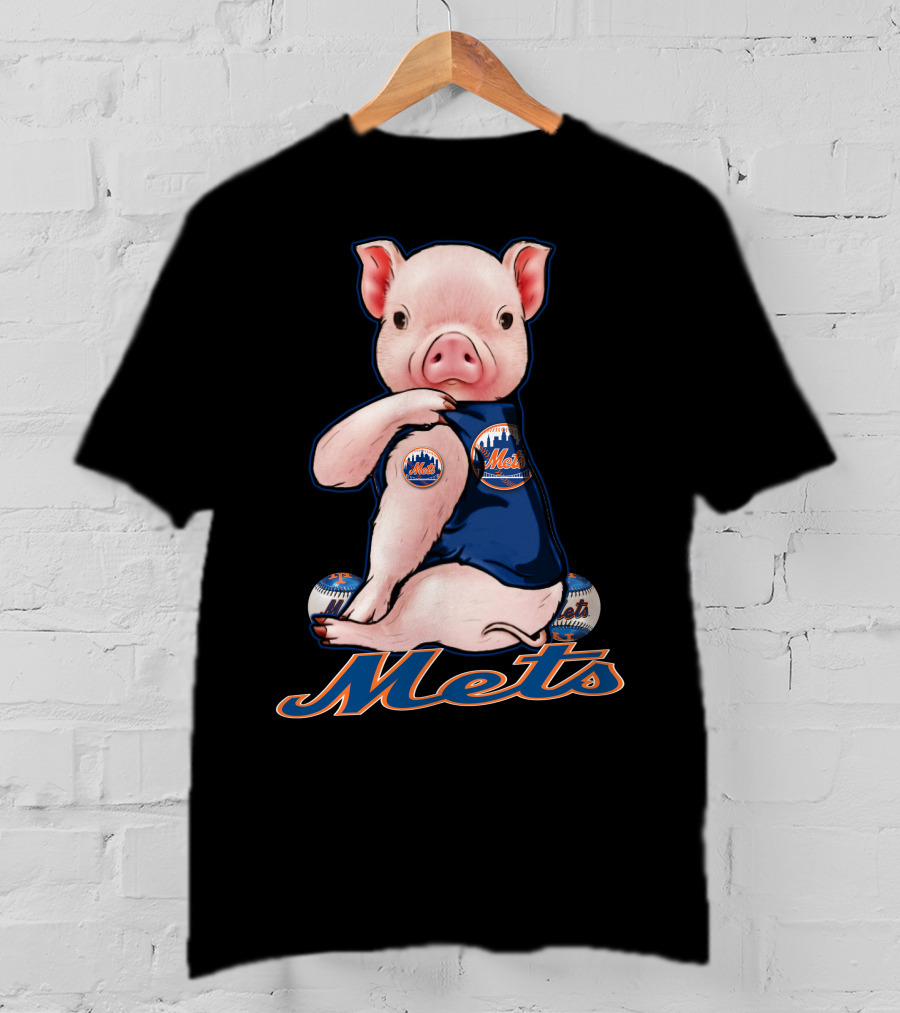 Mets Pig In New York Baseball Gear T-Shirt