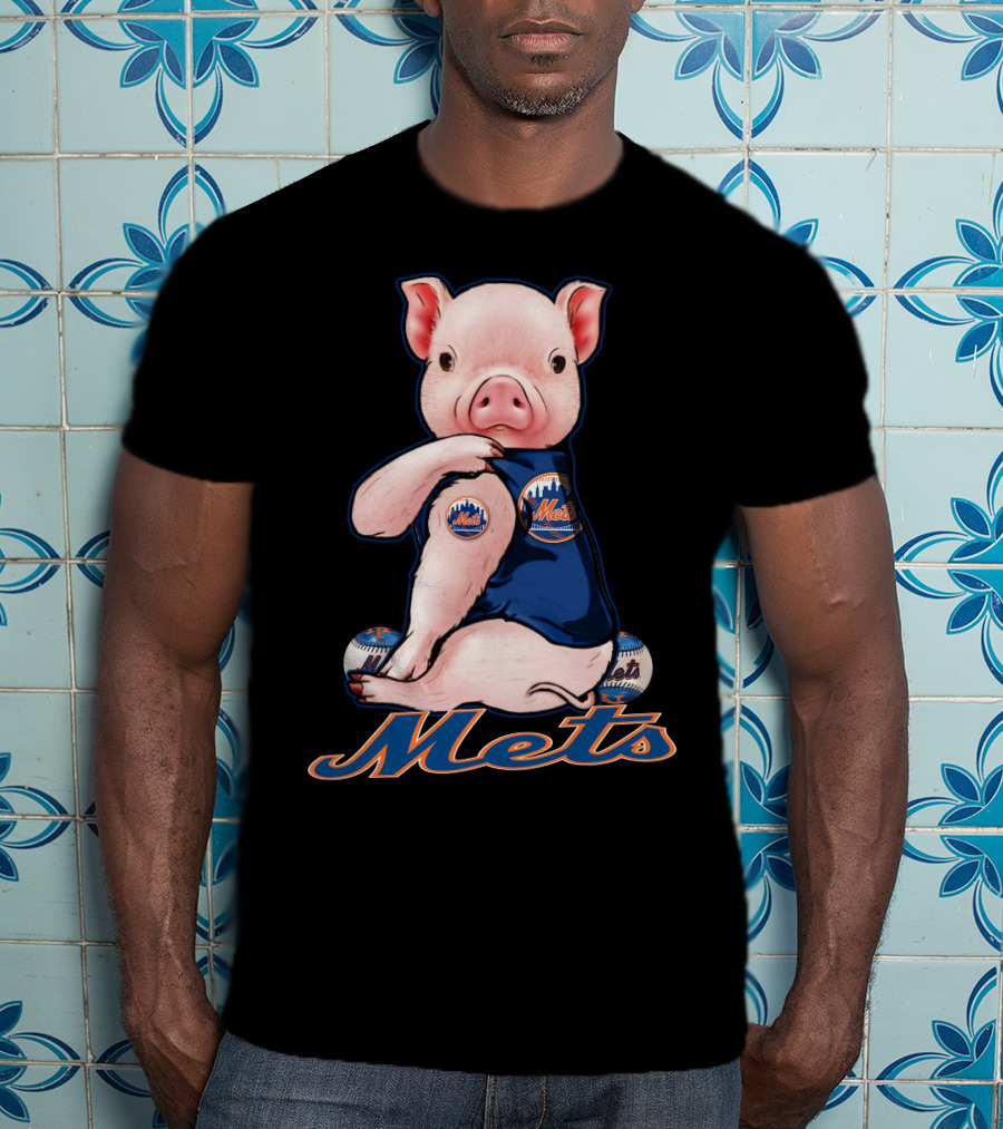 Mets Pig In New York Baseball Gear T-Shirt