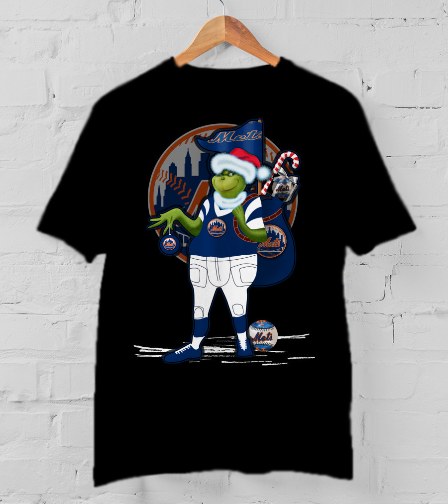 Grinchxmas New York Mets Holiday Baseball Fan T-Shirt